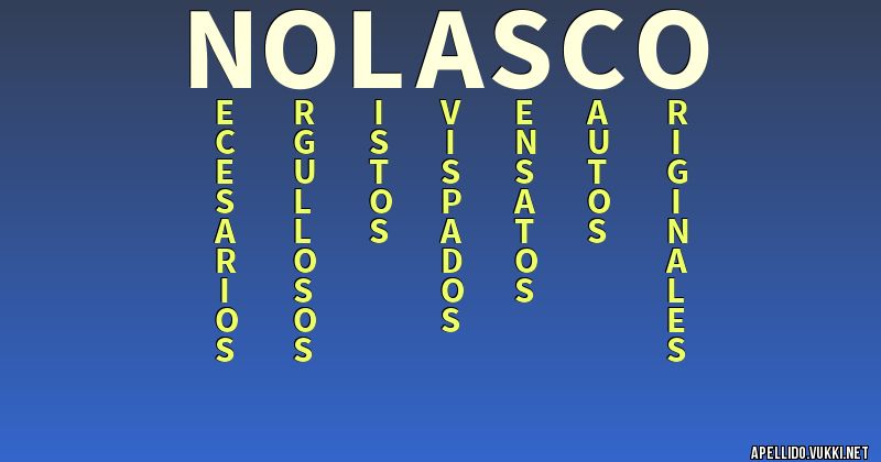 Significado del apellido nolasco