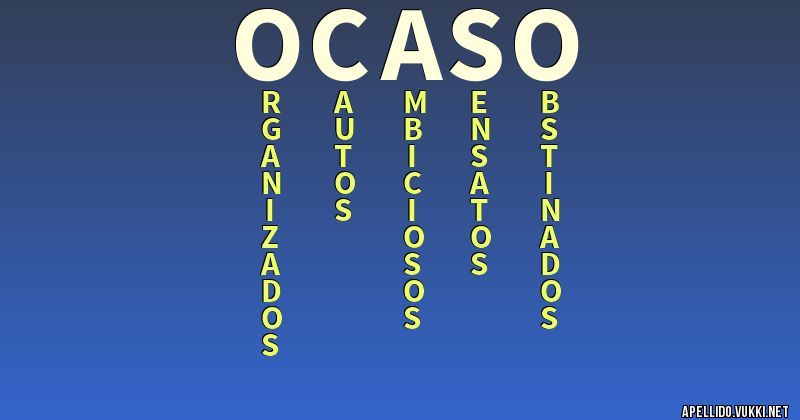 Significado del apellido ocaso