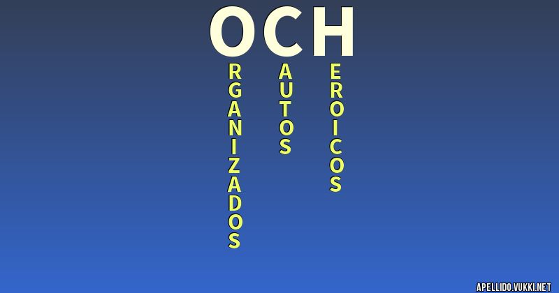Significado del apellido och