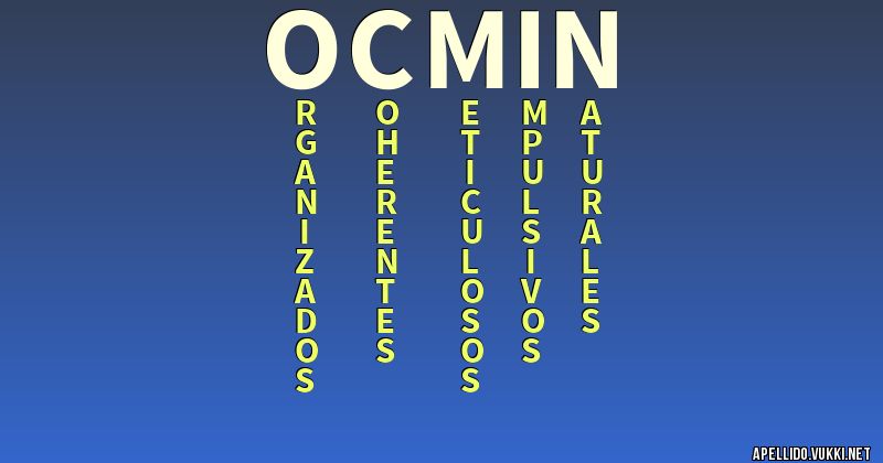 Significado del apellido ocmin