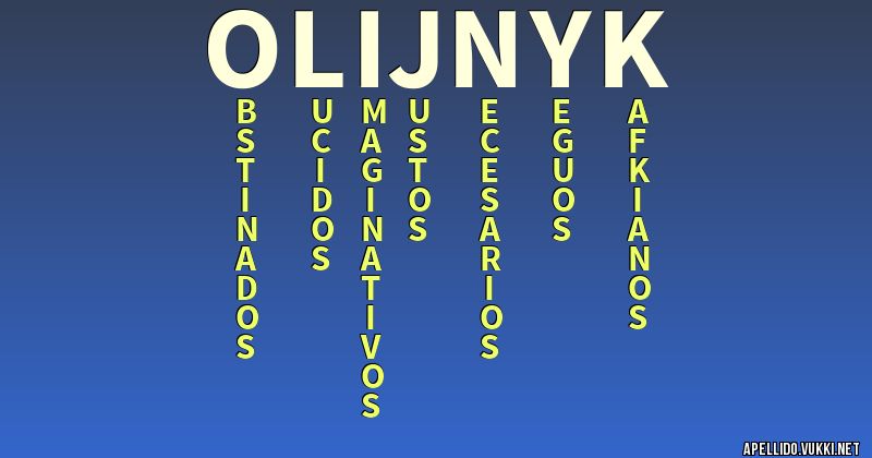 Significado del apellido olijnyk