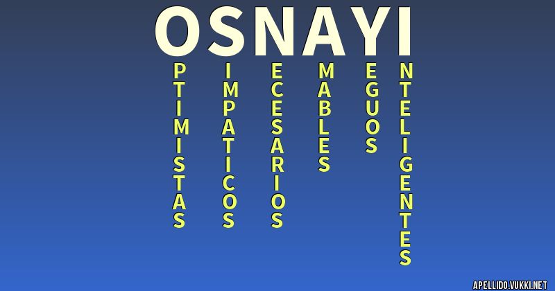 Significado del apellido osnayi