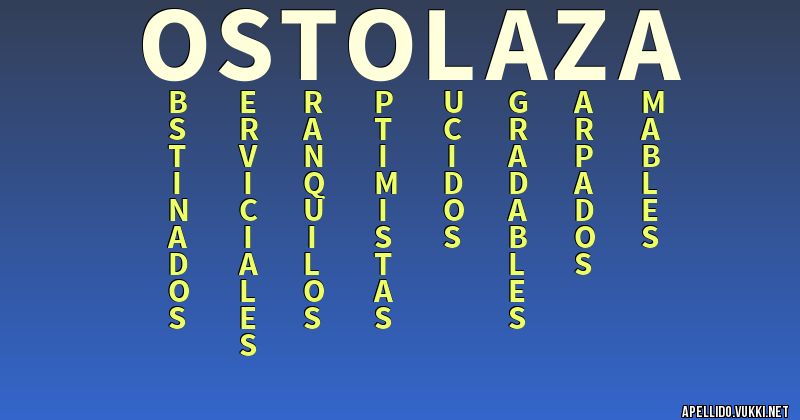 Significado del apellido ostolaza
