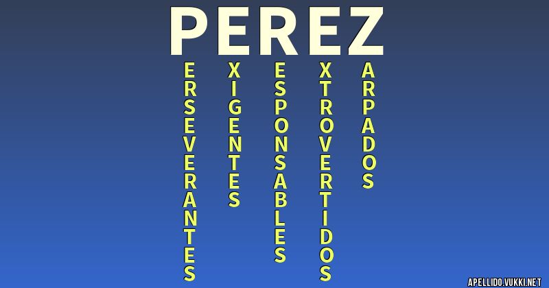 Significado del apellido pÉrez