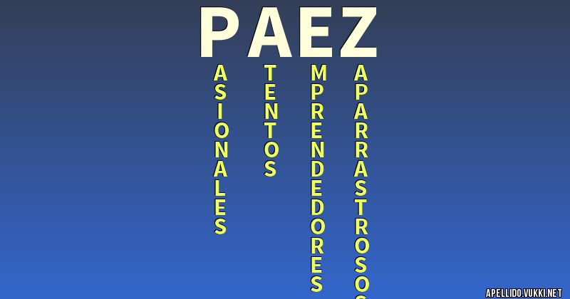 Significado del apellido páez