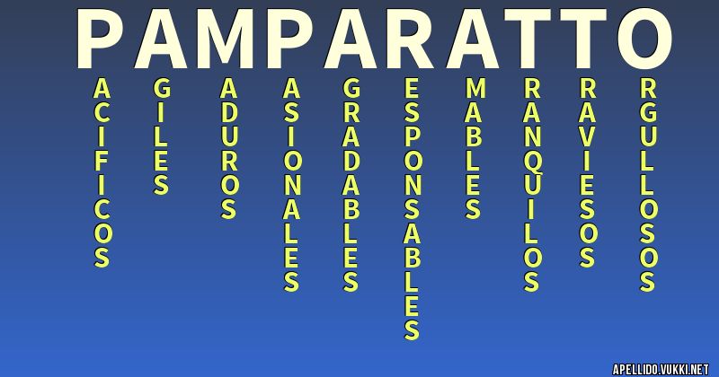 Significado del apellido pamparatto