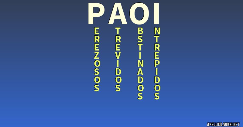 Significado del apellido paoi