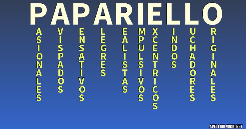 Significado del apellido papariello