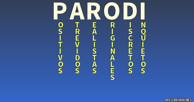 Significado del apellido parodi