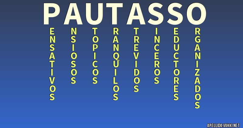 Significado del apellido pautasso