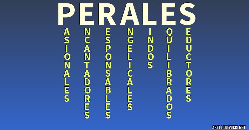 Significado del apellido perales
