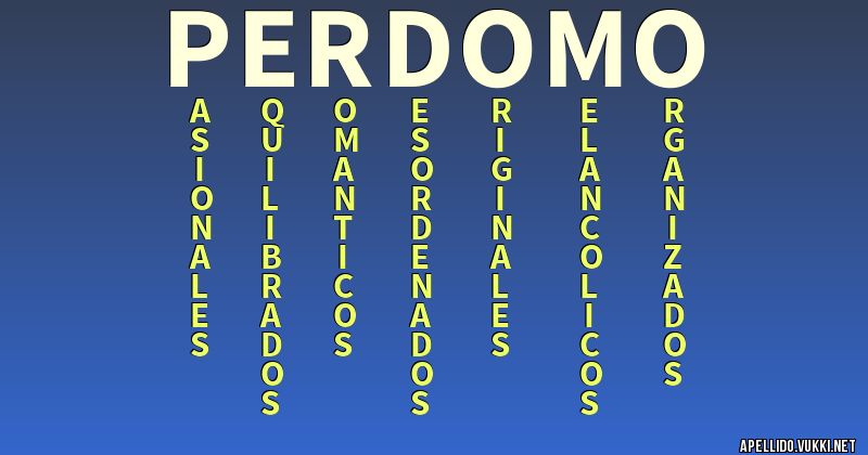 Significado del apellido perdomo
