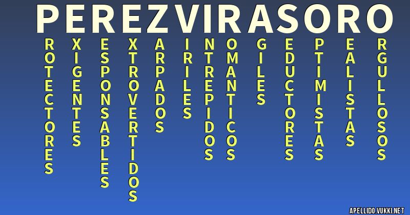 Significado del apellido perez virasoro