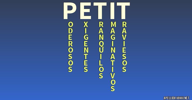 Significado del apellido petit - Significados de los apellidos