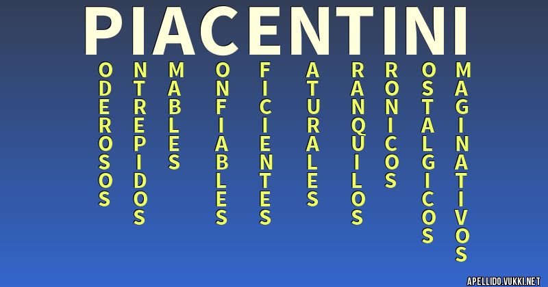 Significado del apellido piacentini