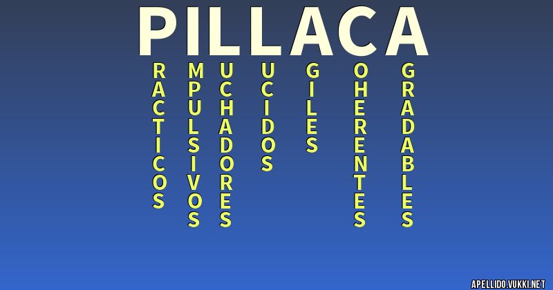 Significado del apellido pillaca