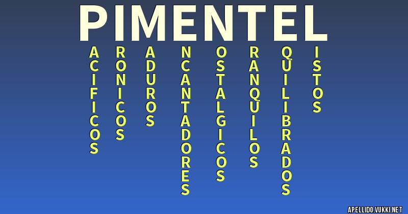 Significado del apellido pimentel