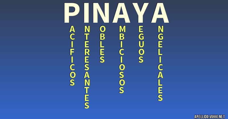 Significado del apellido pinaya