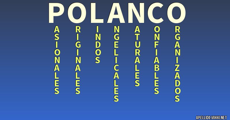 Significado del apellido polanco