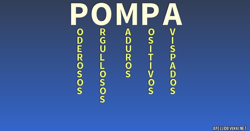 Significado del apellido pompa