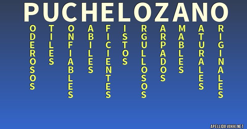 Significado del apellido puche. lozano