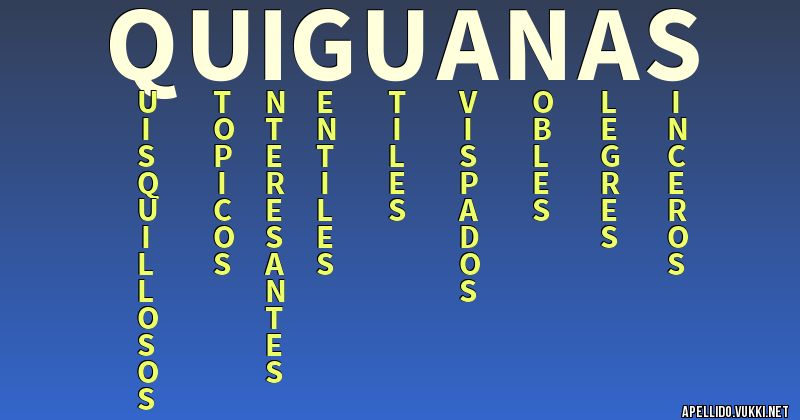 Significado del apellido quiguanas