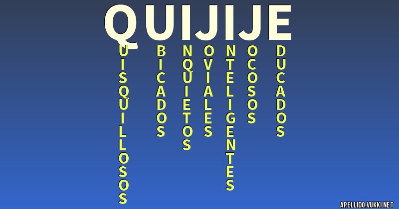 Significado del apellido quijije