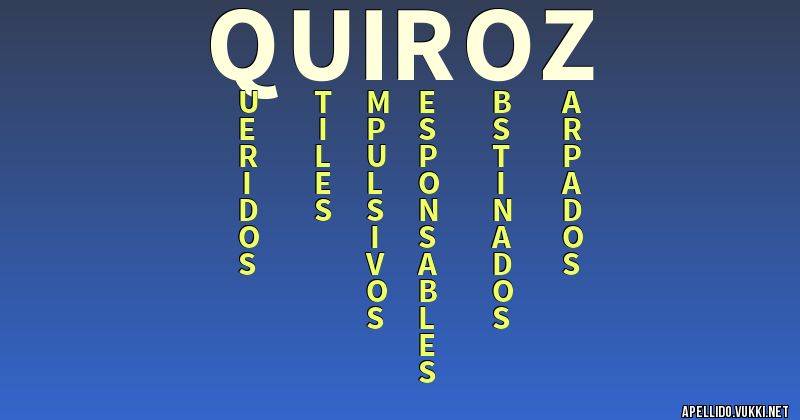 Significado del apellido quiroz