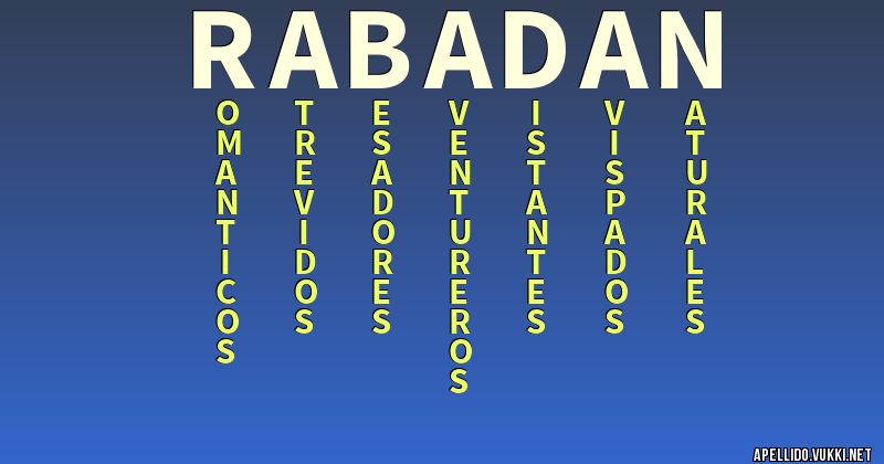 Significado del apellido rabadan