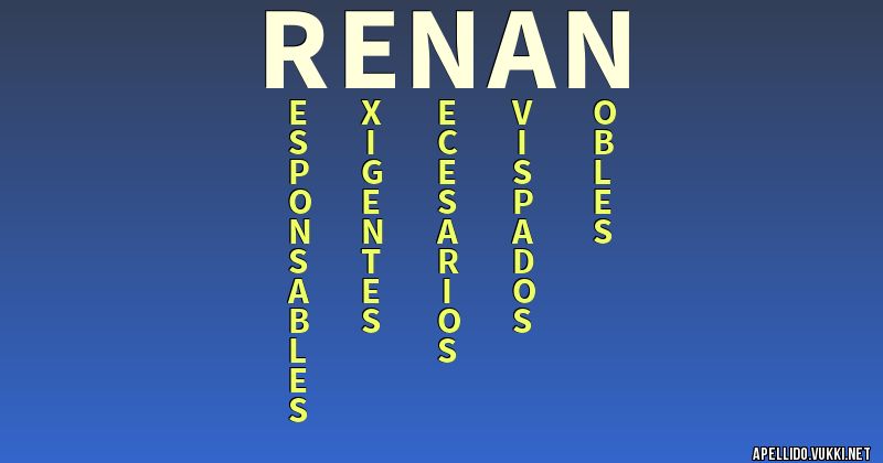 Significado del apellido renan - Significados de los apellidos