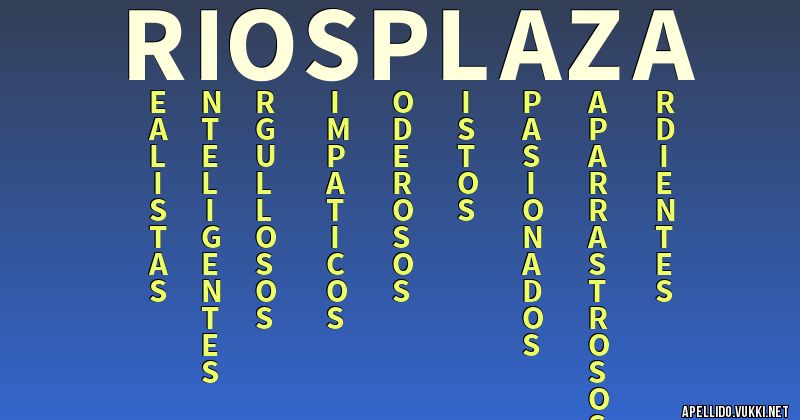 Significado del apellido rios plaza