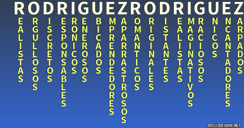 Significado del apellido rodriguez rodriguez