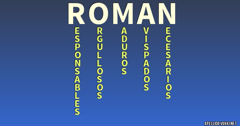 Significado del apellido roman