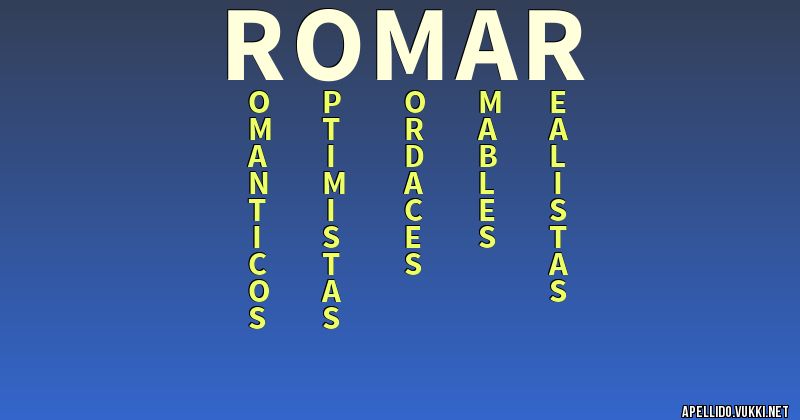 Significado del apellido romar