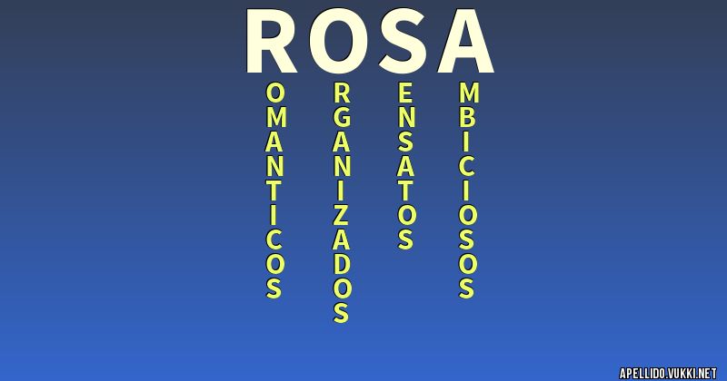 Significado del apellido rosa