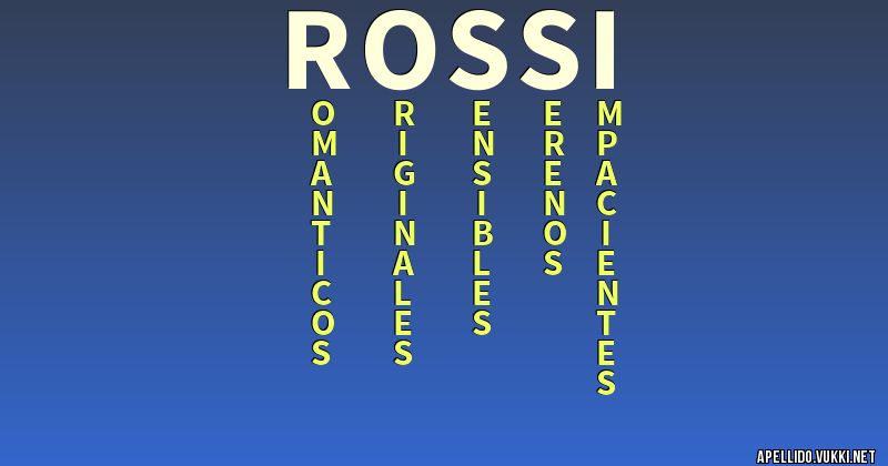 Significado del apellido rossi Significados de los apellidos