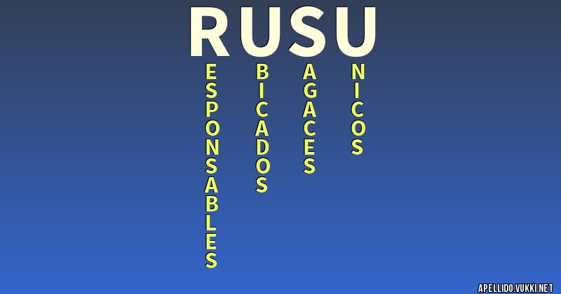 Significado del apellido rusu