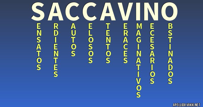 Significado del apellido saccavino