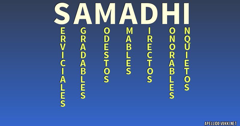 Significado del apellido samadhi