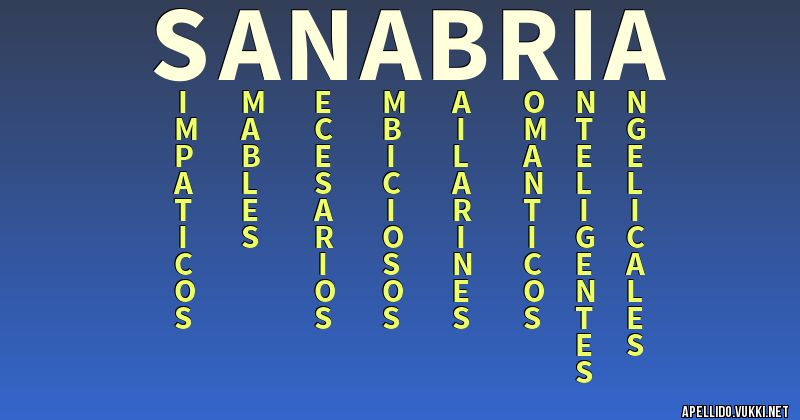 Significado del apellido sanabria