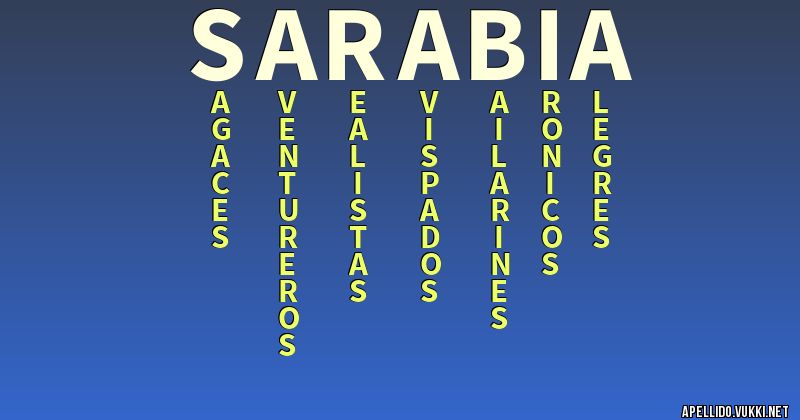 ¿Qué significa el apellido Sarabia