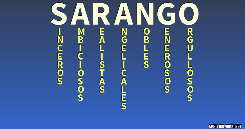 Significado del apellido sarango