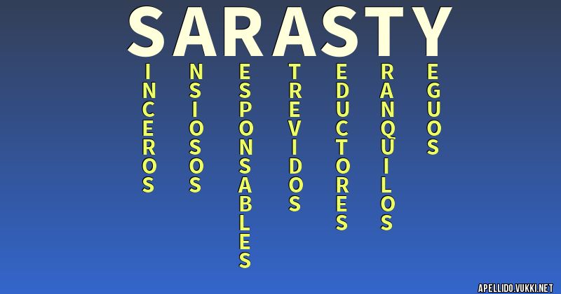 Significado del apellido sarasty