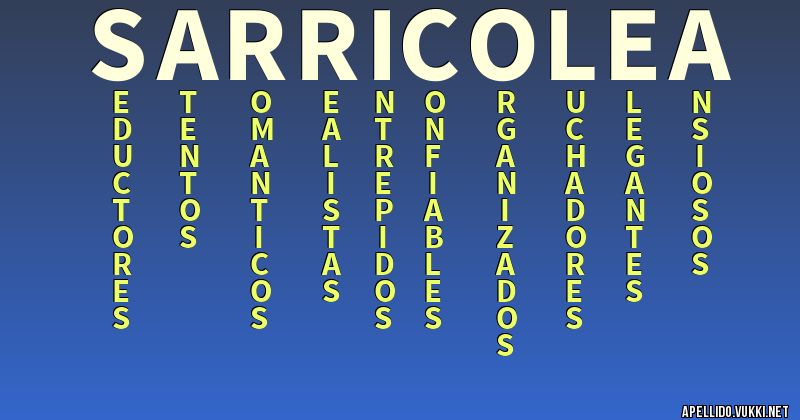 Significado del apellido sarricolea