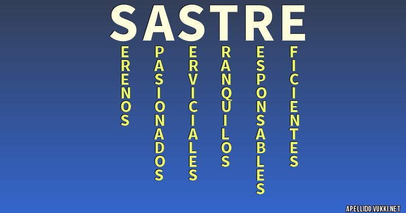 Significado del apellido sastre