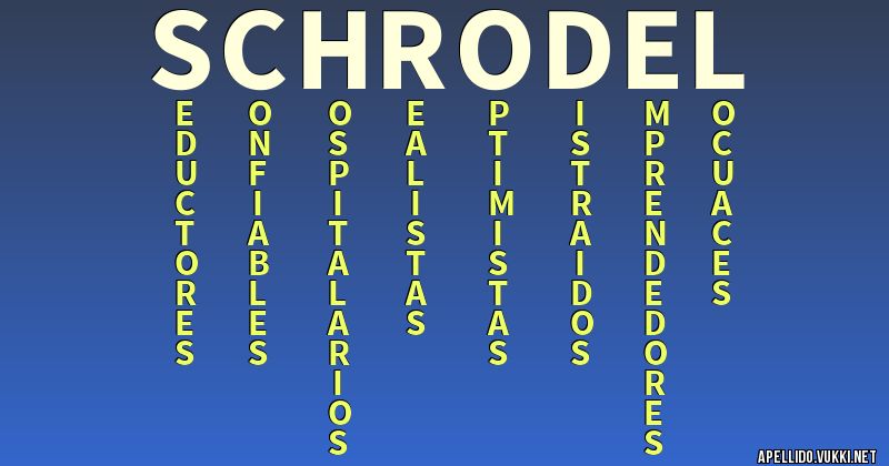 Significado del apellido schrodel