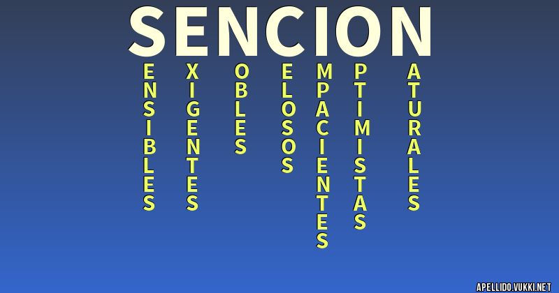 Significado del apellido sención
