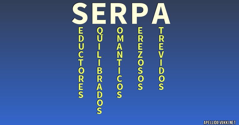 Significado del apellido serpa