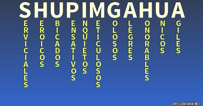 Significado del apellido shupimgahua