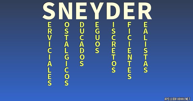 Significado del apellido sneyder